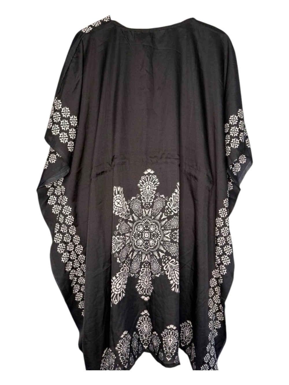Riviera Sun Women’s Black White Medallion Kaftan Dress/Swim Coverup Plus Size 3X - Picture 7 of 7